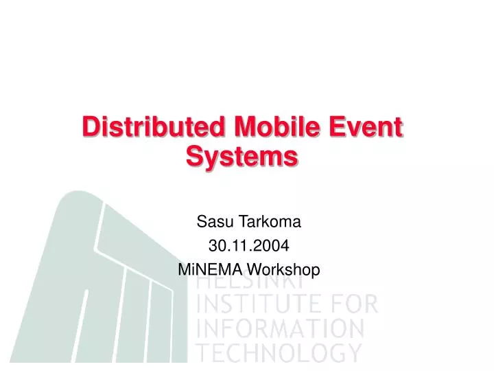 distributed mobile event systems