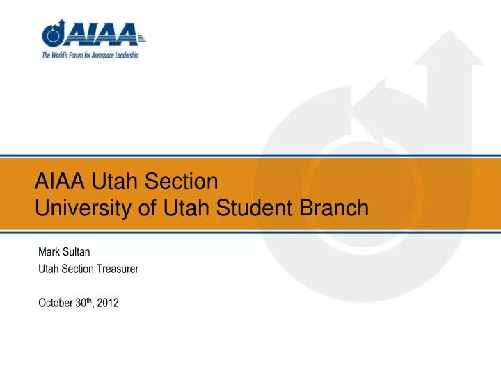 aiaa utah section university of utah student branch