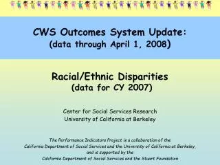 cws outcomes system update data through april 1 2008