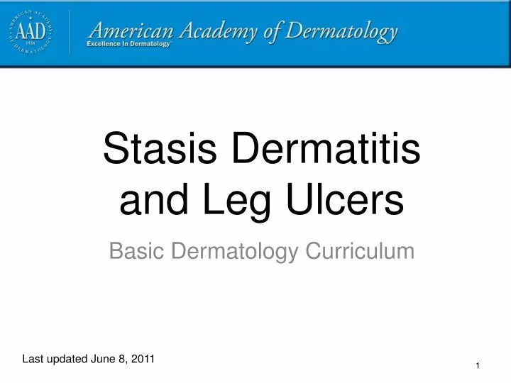 stasis dermatitis and leg ulcers