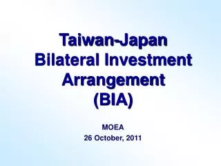 Taiwan-Japan Bilateral Investment Arrangement (BIA)