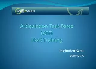 Articulation Task Force (ATF) Host Training