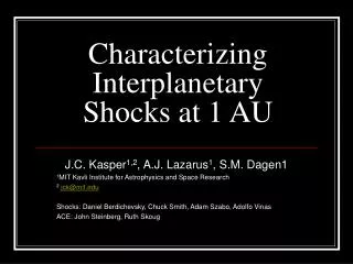 Characterizing Interplanetary Shocks at 1 AU