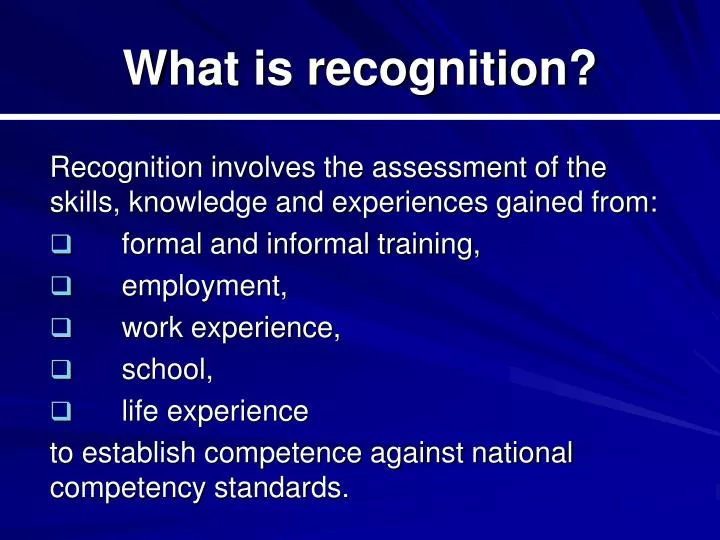 what is recognition