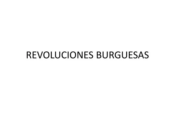 revoluciones burguesas