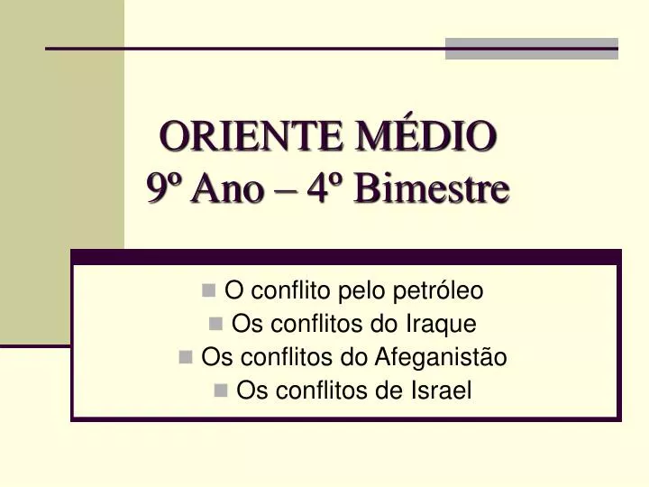 oriente m dio 9 ano 4 bimestre