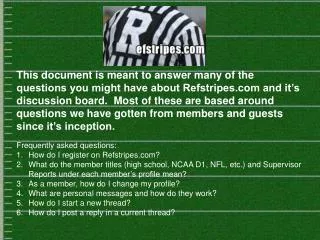 Frequently asked questions: How do I register on Refstripes?