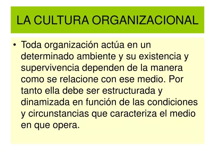 la cultura organizacional