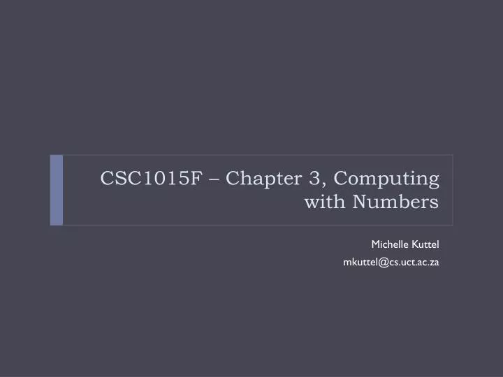 csc1015f chapter 3 computing with numbers