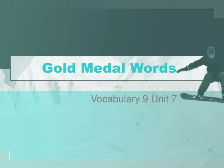 gold medal words