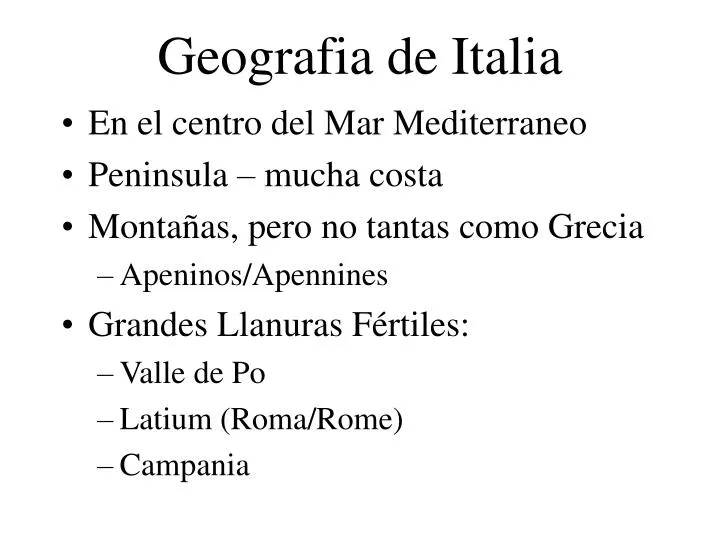 geografia de italia