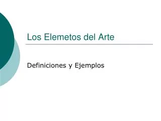 los elemetos del arte