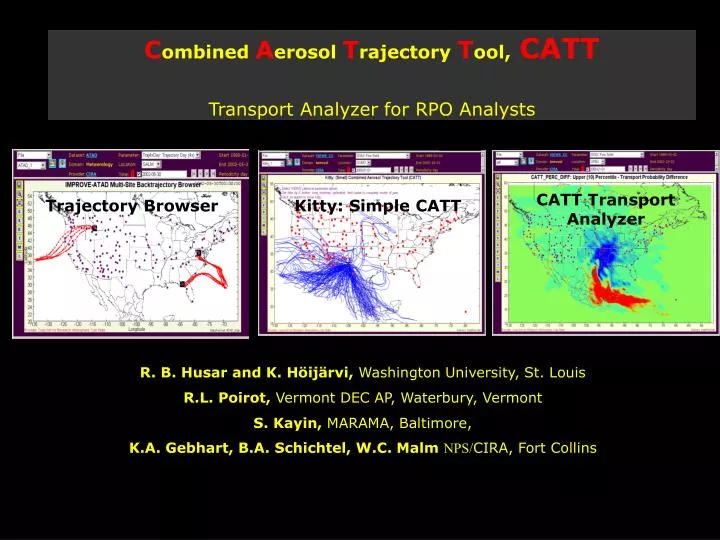 c ombined a erosol t rajectory t ool catt transport analyzer for rpo analysts