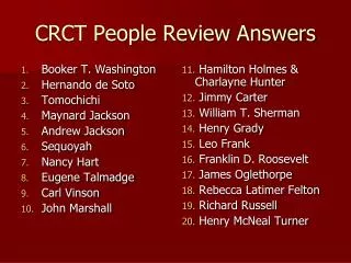 CRCT People Review Answers