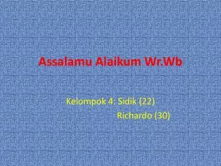 assalamu alaikum wr wb