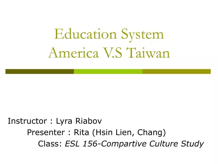 education system america v s taiwan