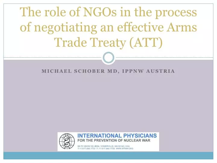 the role of ngos in the process of negotiating an effective arms trade treaty att