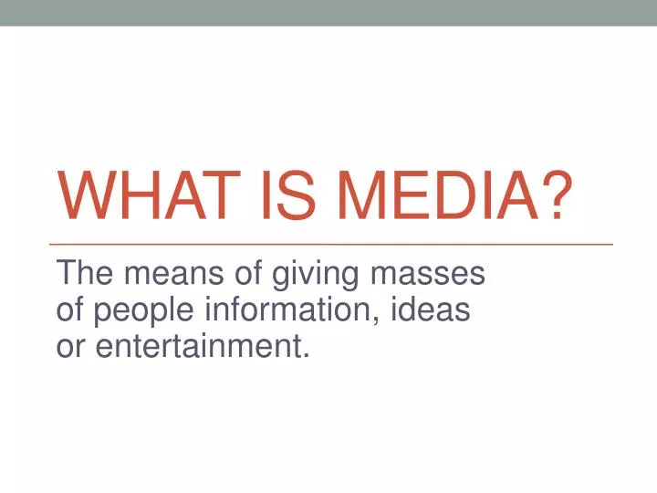 what is media