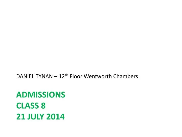 admissions class 8 21 july 2014