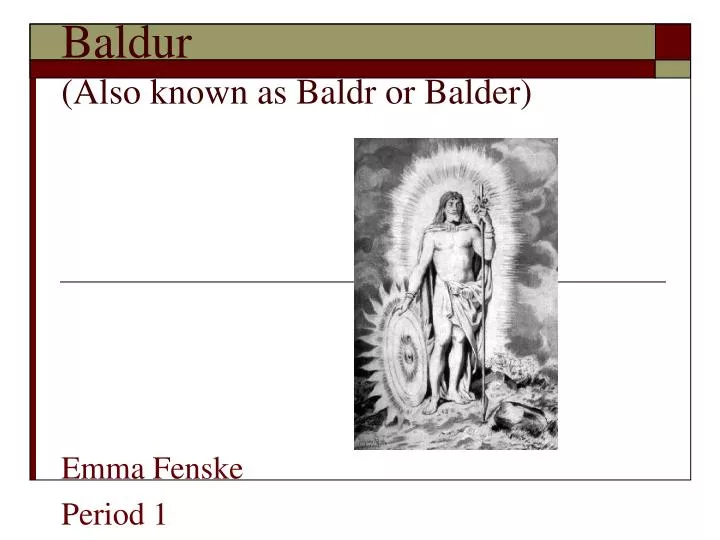 baldur also known as baldr or balder