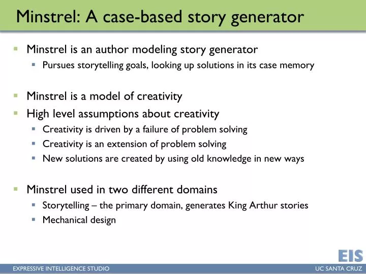 minstrel a case based story generator