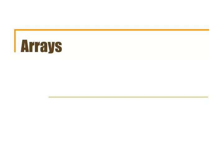 arrays