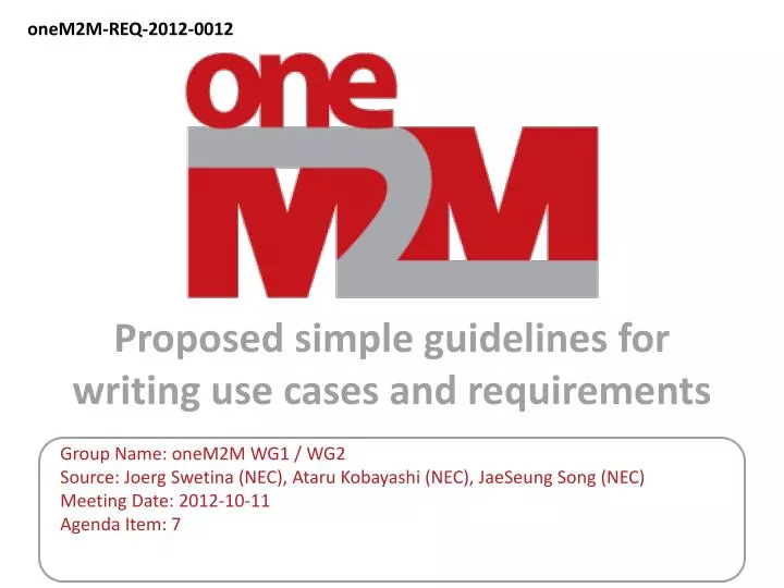 proposed simple guidelines for writing use cases and requirements