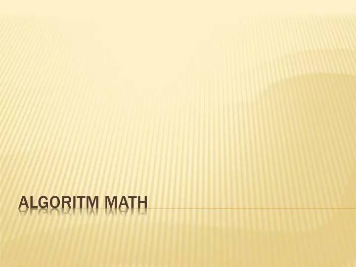 algoritm math