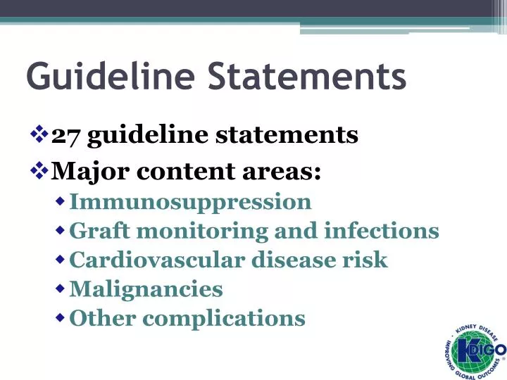 guideline statements