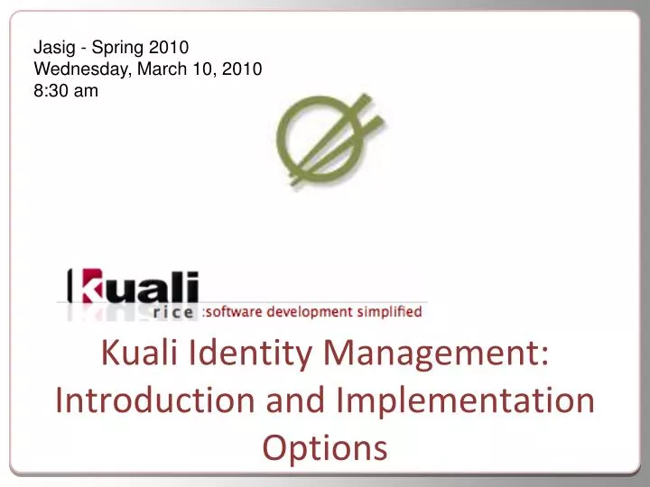 kuali identity management introduction and implementation options
