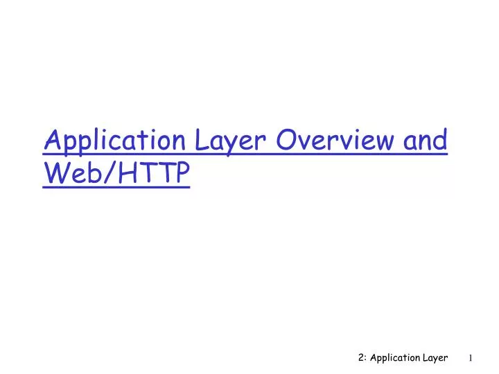 application layer overview and web http