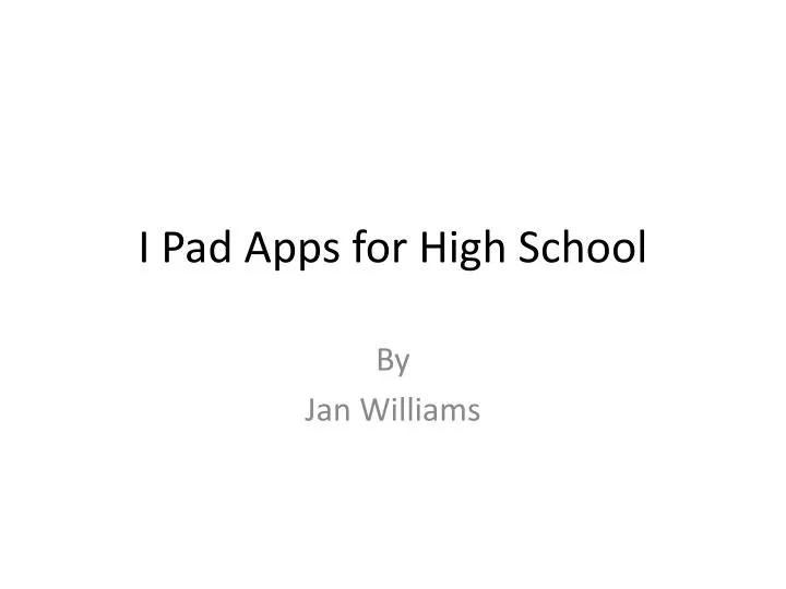 i pad apps for high school