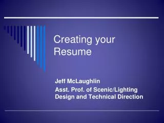 Creating your Resume