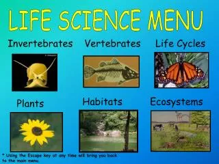 LIFE SCIENCE MENU