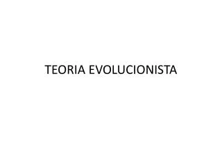 teoria evolucionista