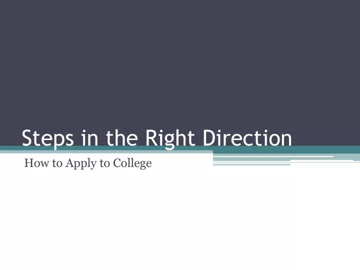 steps in the right direction