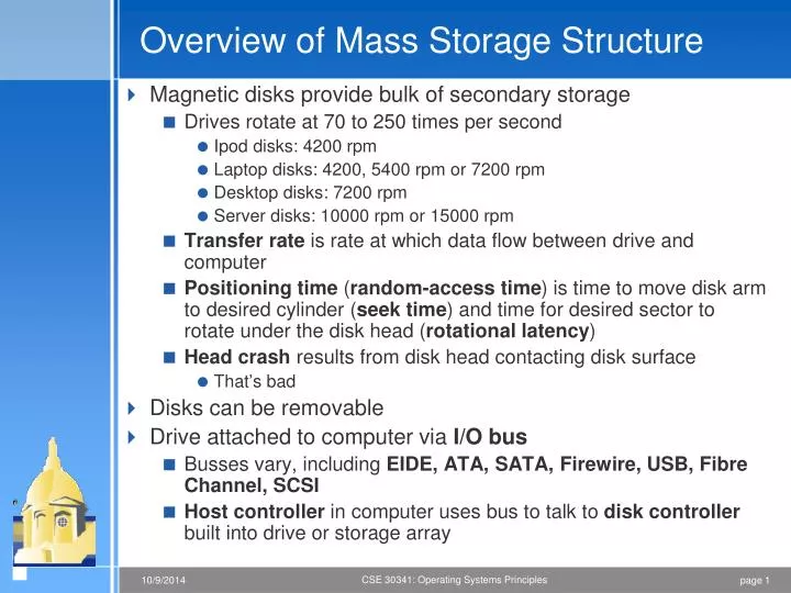 overview of mass storage structure