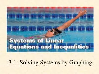 3-1: Solving Systems by Graphing