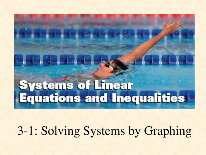 3 1 solving systems by graphing
