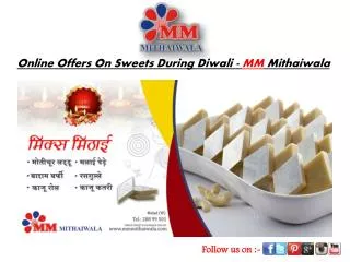 Online Offers On Sweets During Diwali - MM Mithaiwala
