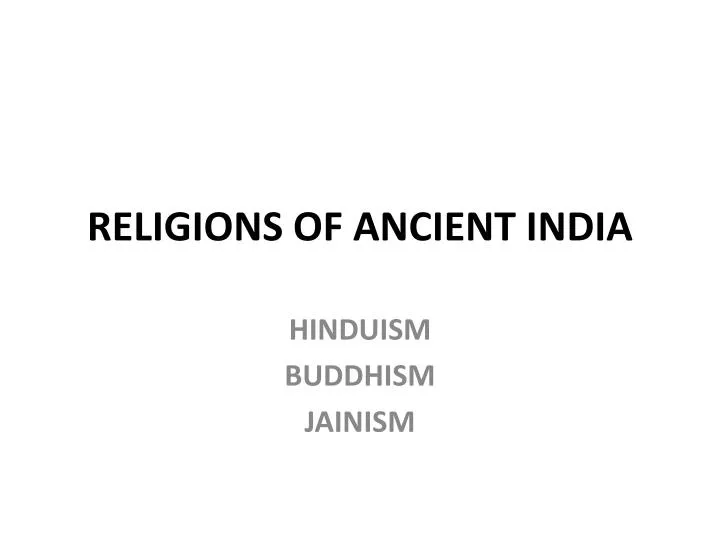religions of ancient india