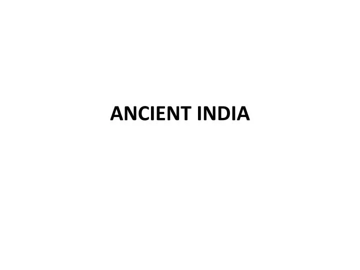 ancient india