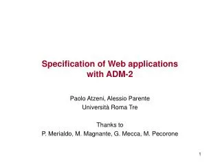 Specification of Web applications with ADM-2