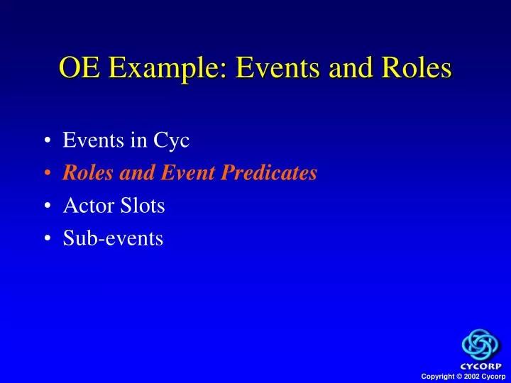 oe example events and roles
