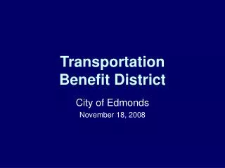 Transportation Benefit District