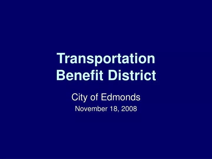 transportation benefit district