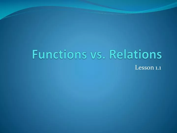 functions vs relations