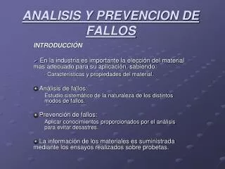 analisis y prevencion de fallos