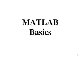 MATLAB Basics