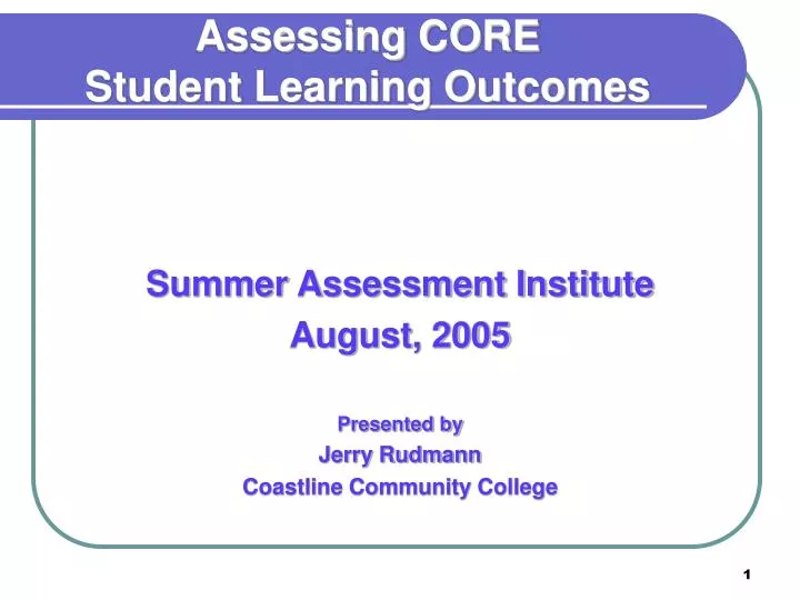assessing core student learning outcomes